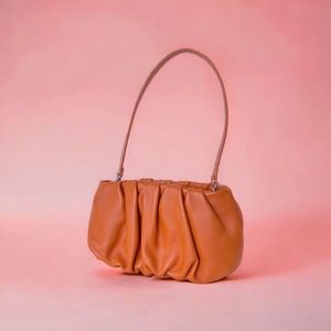 STAUD Bean Bag Mini Leather in Orange NWOT